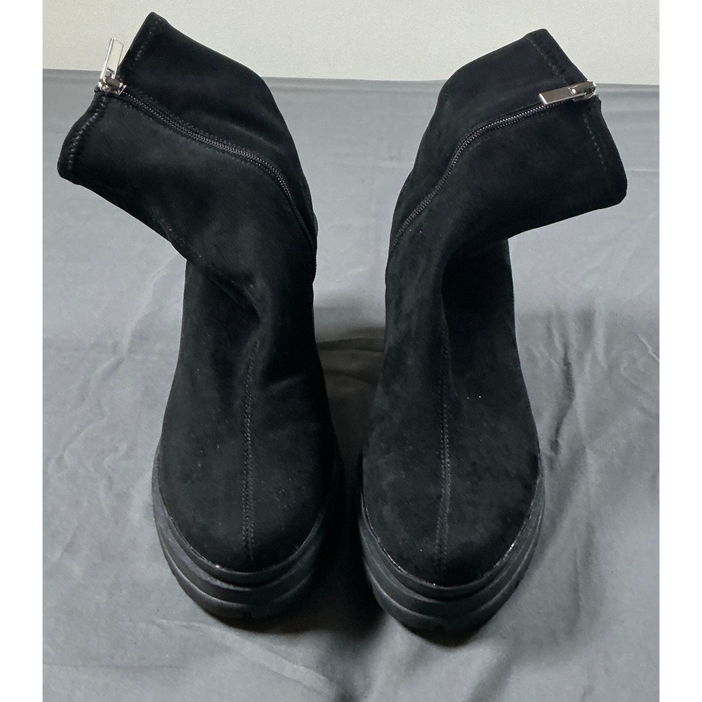 Bar‎ III Fallun Black Faux Suede Platform Lug Sole Ankle Boots Womens 10M
